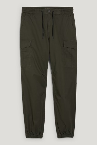 Mężczyźni - Spodnie bojówki - regular fit- LYCRA® - dżins-zielony