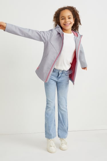 Bambine: - Giacca softshell con cappuccio - grigio chiaro melange