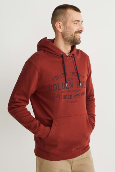 Hombre - Sudadera con capucha - marrón rojizo
