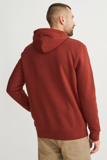 Hombre - Sudadera con capucha - marrón rojizo