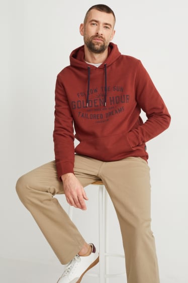 Hombre - Sudadera con capucha - marrón rojizo