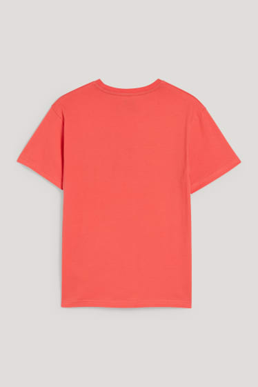 Reverskraag - T-shirt - Augmented reality-motief - rood