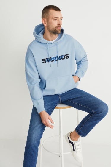 Hombre - Sudadera con capucha - azul claro