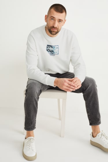 Heren - Sweatshirt - met gerecycled polyester - wit