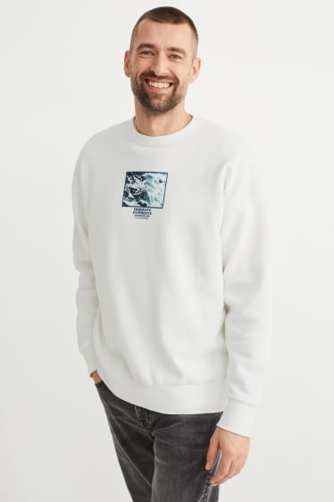 Heren - Sweatshirt - met gerecycled polyester - wit
