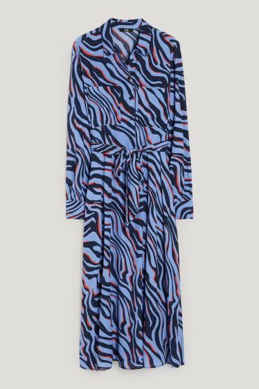 Damen - Kleid - LENZING™ ECOVERO™ - gemustert - blau