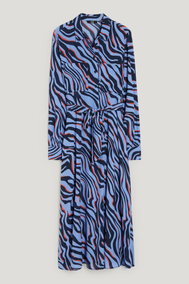 Women - Shirt dress - patterned - blue