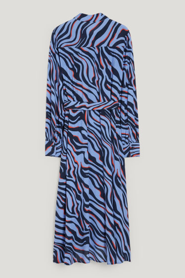 Women - Shirt dress - patterned - blue