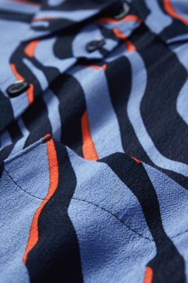 Women - Shirt dress - patterned - blue