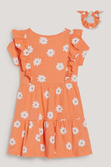 Toddler Girls - Set - Kleid und Scrunchie - orange