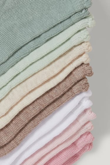 Bébé filles - Lot de 7 paires - jours de la semaine - chaussettes bébé à motif - vert menthe