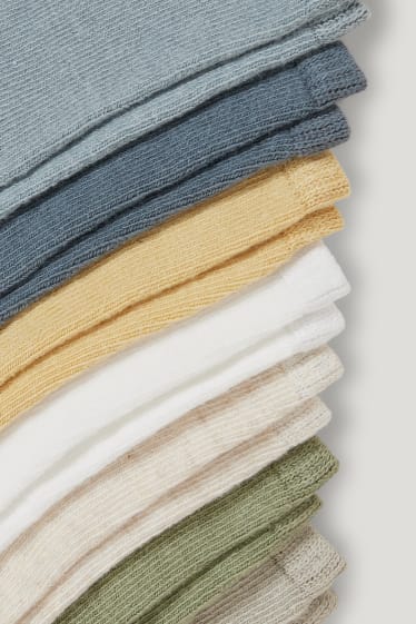 Bébé garçons - Lot de 7 paires - jours de la semaine - chaussettes bébé à motif - gris / vert menthe