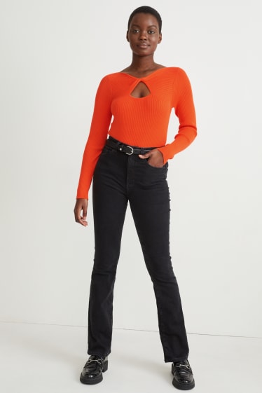 Donna - Maglione con nodo - arancione