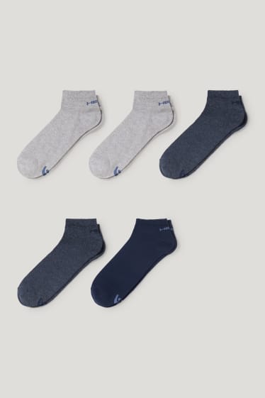 Hombre - HEAD - pack de 5 - calcetines cortos deportivos - azul oscuro