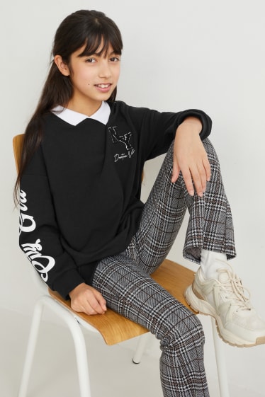 Bambine: - Set - felpa e leggings - 2 pezzi - nero
