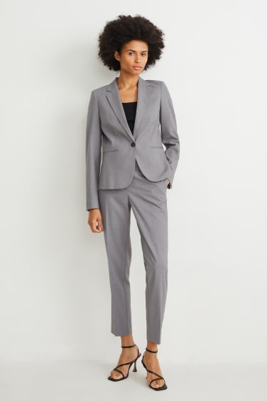 Dames - Business-blazer - regular fit - grijs-mix