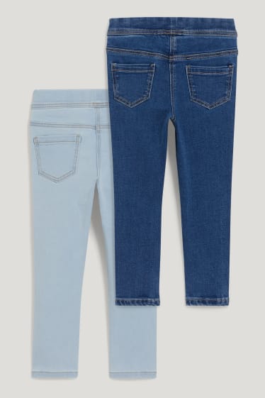 Filles - Lot de 2 - jegging jean - jean bleu clair