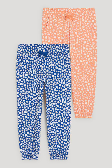 Toddler Girls - Confezione da 2 - pantaloni - a fiori - blu