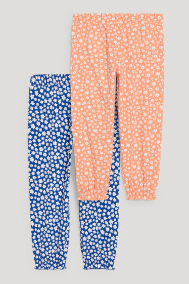 Toddler Girls - Confezione da 2 - pantaloni - a fiori - blu