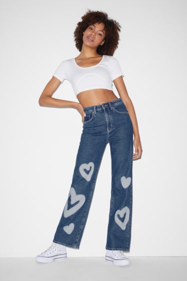 Clockhouse femme - CLOCKHOUSE- loose fit jean - high waist - jean bleu