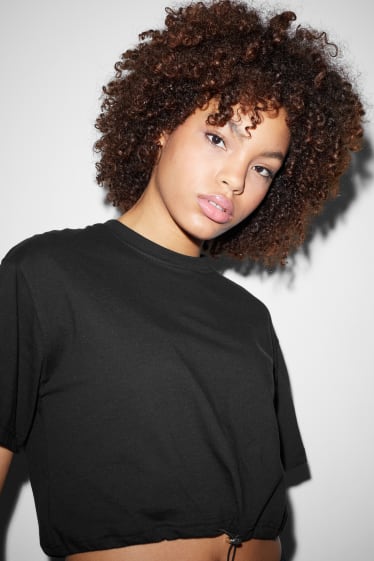 Exklusiv Online - CLOCKHOUSE - Crop T-Shirt - schwarz