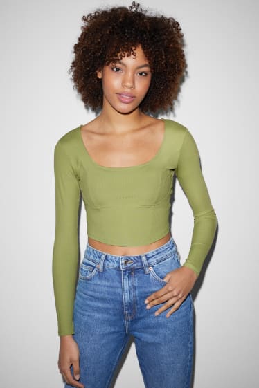 Online exclusive - CLOCKHOUSE - cropped top - green