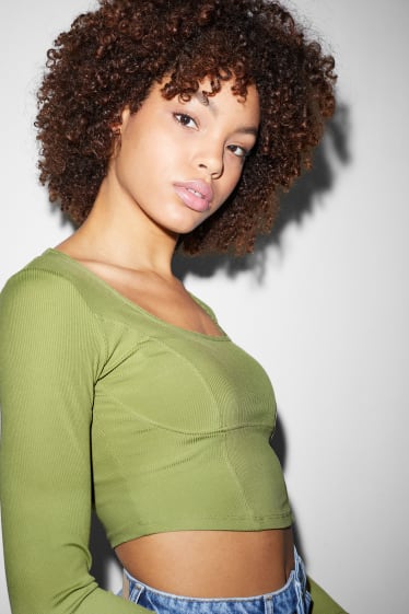 Exclusiv online - CLOCKHOUSE - top crop - verde