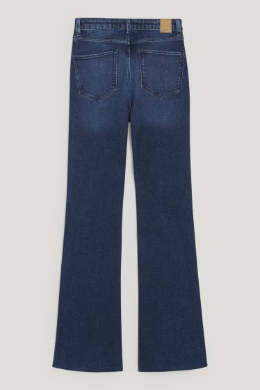 Femei - Flared jeans - talie înaltă - LYCRA® - denim-albastru