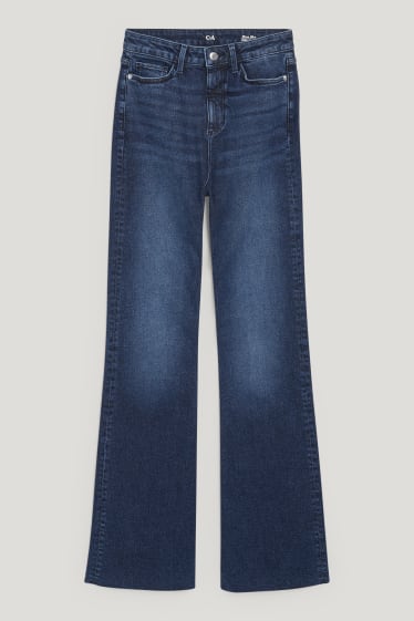 Femei - Flared jeans - talie înaltă - LYCRA® - denim-albastru