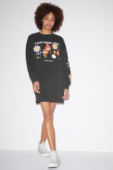 Clockhouse femme - CLOCKHOUSE - robe en molleton - noir