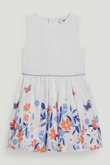 Filles - Ensemble - robe et gilet en maille - 2 pièces - blanc