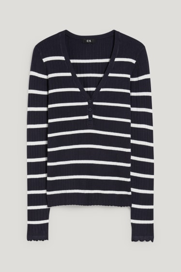 Mujer - Jersey - de rayas - azul oscuro / blanco