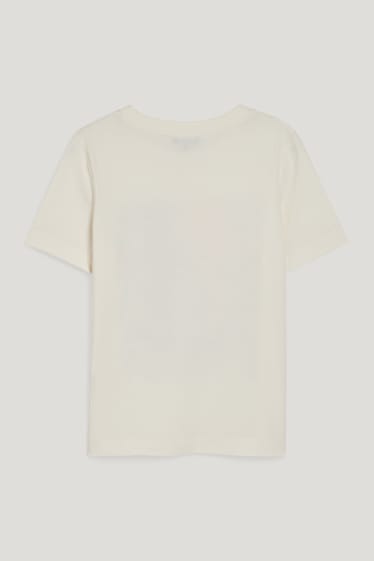 Dames - T-shirt - crème wit