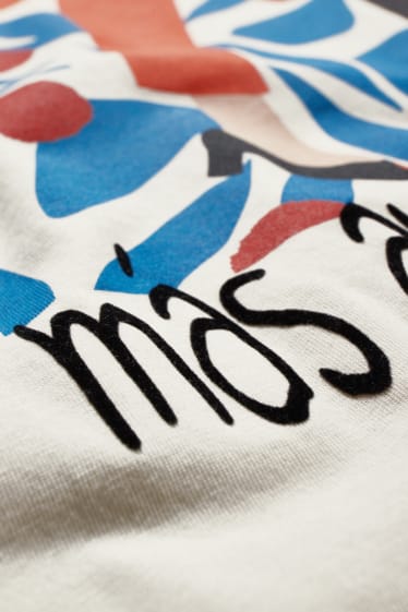 Dames - T-shirt - crème wit