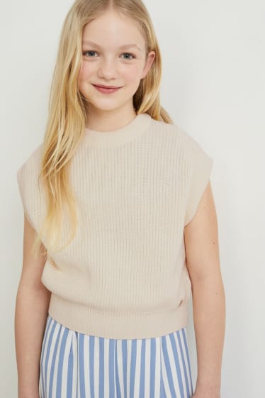 Kids Girls - Vestă pulover - alb-crem
