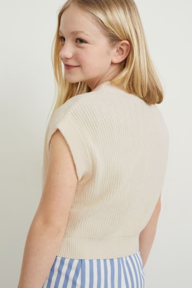 Kids Girls - Vestă pulover - alb-crem