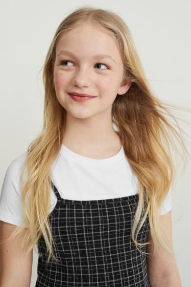 Kids Girls - Set - dress and short sleeve T-shirt - 2 piece - white / black