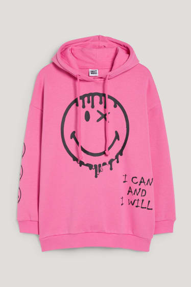 Exklusiv Online - CLOCKHOUSE - Hoodie - SmileyWorld® - pink