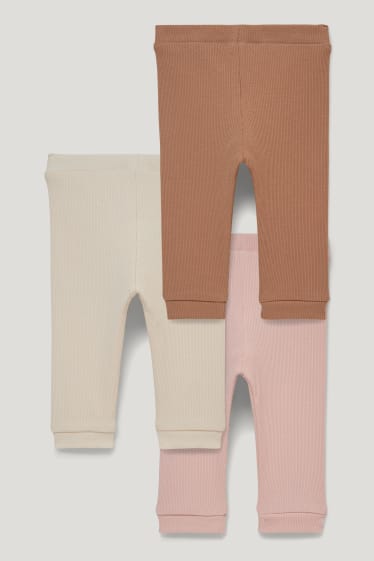 Baby Girls - Confezione da 3 - leggings neonati - beige