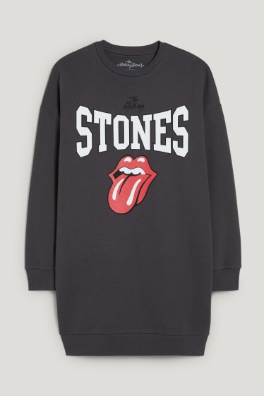Clockhouse femme - CLOCKHOUSE - robe en molleton - Rolling Stones - gris foncé