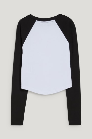 Clockhouse Girls - CLOCKHOUSE - korte longsleeve - troetelbeertjes - wit