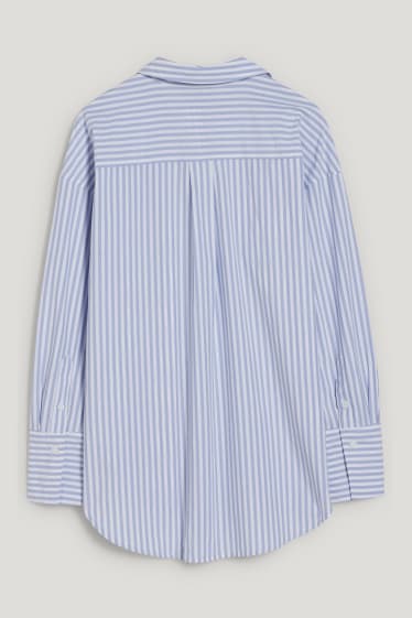 Dona - Brusa - oversized - de ratlles - blau/blanc