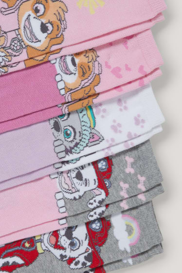 Filles - Lot de 5 paires - Pat’ Patrouille - chaussettes à motif - rose