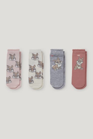 Baby Girls - Wielopak, 4 pary - Disney - skarpety niemowlęce z motywem - jasnoróżowy