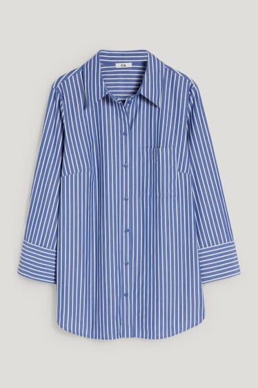 Women - Blouse - striped - blue / white