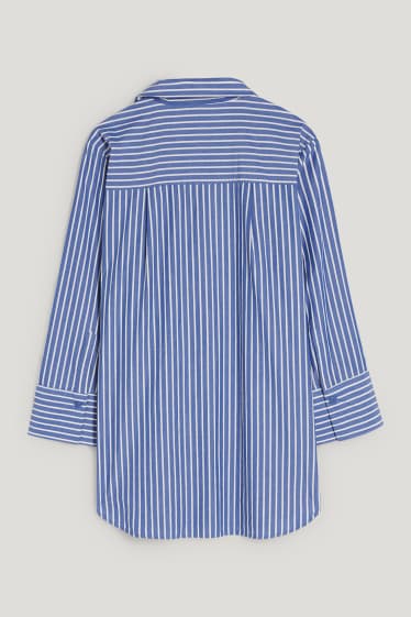 Women - Blouse - striped - blue / white