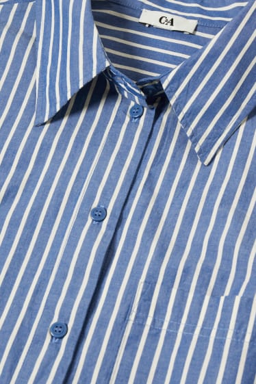 Women - Blouse - striped - blue / white