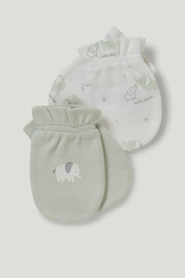 Baby Boys - Confezione da 2 - guanti antigraffio - verde menta