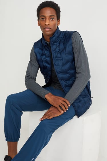 Men - Technical quilted gilet - recycled - dark blue