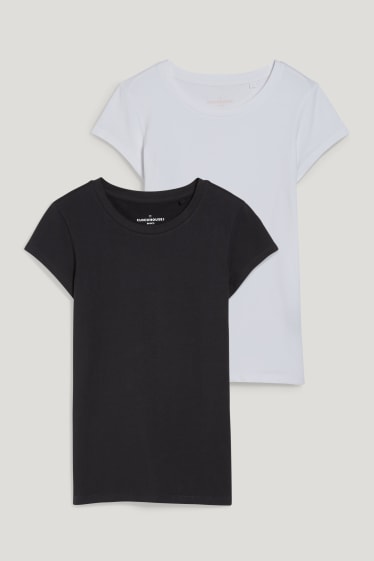 Clockhouse femme - CLOCKHOUSE - Recover™ - lot de 2 - T-shirt - noir / blanc